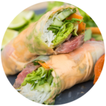 Steak Spring Rolls with Sriracha Mayo and Dipping Sauce | Amber & The Food Busker